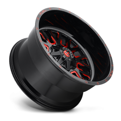 Aluminum Wheels 20X9 Stroke D612 5 On 114.3/5 On 127 Gloss Red/Milled 78.1 Bore 1 Offset Fuel Off Road Wheels