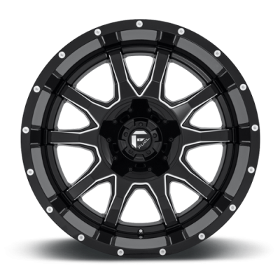 Aluminum Wheels 18X9 Vandal D627 5 On 114.3/5 On 127 Gloss Black/Milled 78.1 Bore -12 Offset Fuel Off Road Wheels