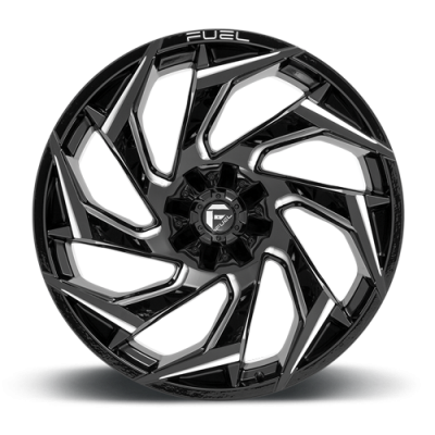 Aluminum Wheels 18X9 Reaction D753 5 On 114.3/5 On 127 Gloss Black/Milled 78.1 Bore 1 Offset Fuel Off Road Wheels