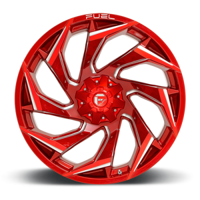 Aluminum Wheels 18X9 Reaction D754 5 On 114.3/5 On 127 Candy Red/Milled 78.1 Bore 1 Offset Fuel Off Road Wheels