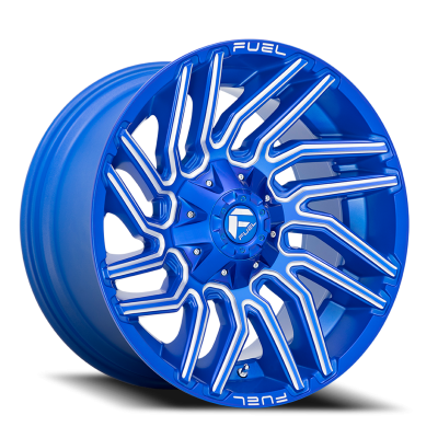 Aluminum Wheels 22X10 Typhoon D774 5 On 114.3/5 On 127 Anodized Blue Milled 78 Bore -18 Offset Fuel Off Road Wheels