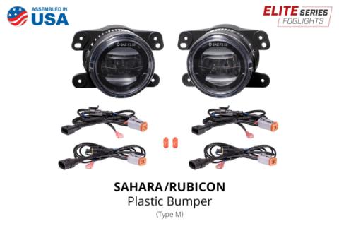 Elite Series Fog Lamps for 2018-2022 Jeep JL Wrangler Rubicon w/ Steel Bumper Pair Cool White 6000K Diode Dynamics