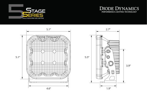 SS5 LED Pod Sport White Combo Single Diode Dynamics