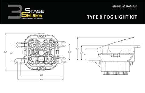 SS3 Pro Type B Kit ABL Yellow SAE Fog Diode Dynamics