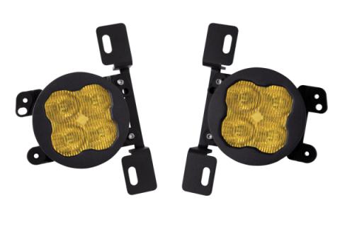 SS3 LED Fog Light Kit for 2020-2021 Jeep Gladiator Yellow SAE Fog Max w/ Backlight Type MR Bracket Kit Diode Dynamics