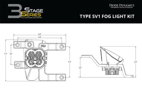 SS3 Sport Type SV1 Kit ABL White SAE Fog Diode Dynamics