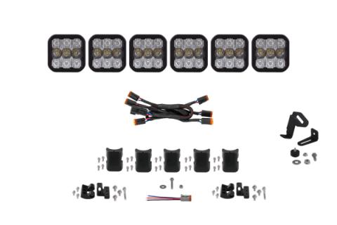 SS5 Pro Universal CrossLink 6-Pod Lightbar White Combo Diode Dynamics