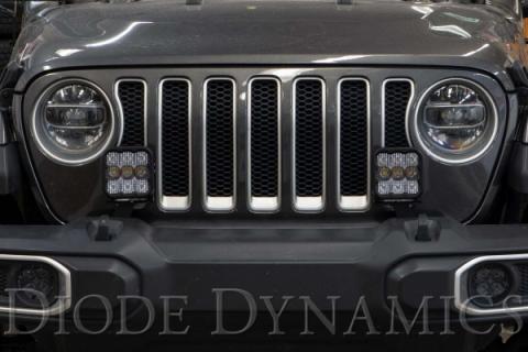 SS5 Bumper LED Pod Light Kit for 2018-2021 Jeep JL Wrangler, Pro Yellow Driving Diode Dynamics