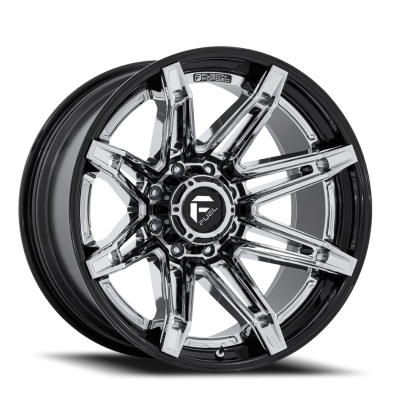 Aluminum Wheels 22X12 Brawl FC401PB 6 On 135 Chrome/Gloss Black Lip 87.1 Bore -44 Offset Fuel Off Road Wheels