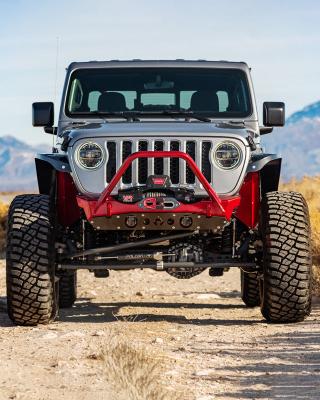 Powdercoat Nighthawk Mid-tube Stinger Front Bumper with Aluminum Skid for JK, JL, and JT - Black Powdercoat Artec Industries