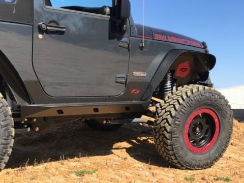Jeep JK Rocker Guards W/Step 07-18 Wrangler JK Crusher Series Bare Steel Motobilt