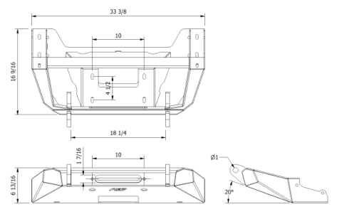 Tomahawk Frame Chop Front Bumper for Jeep JK, JL, JT Motobilt