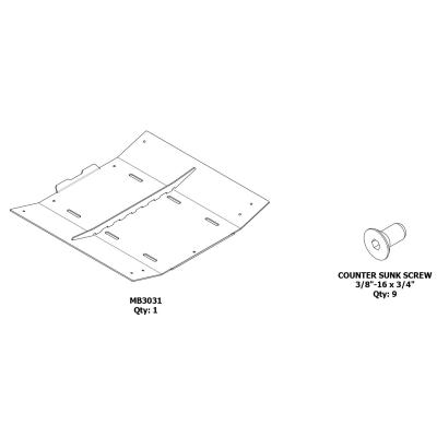 Skid Plate For Jeep JKU Bare Steel Motobilt