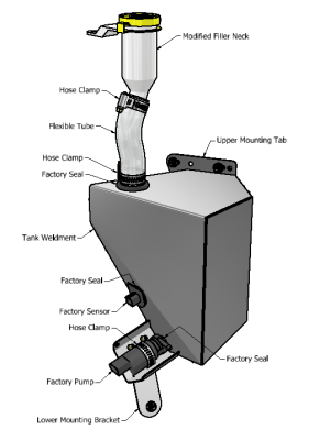 Windshield Washer Fluid Tank Relocator Kit for Jeep Diesel JL/JT Motobilt