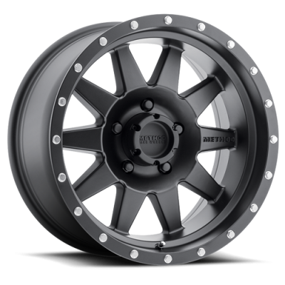 Aluminum Wheels 17x9 The Standard MR301 Bolt Pattern 5 On 114.3 Offset -12 Lip Size 3.46 Matte Black MB Method