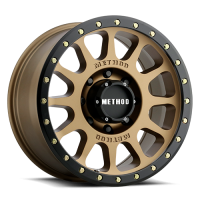 Aluminum Wheels 18x9 NV HD MR305 Bolt Pattern 8 On 165.1 Offset 18 Lip Size 1.38 Method Bronze BRZ Black Street Loc Method
