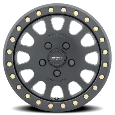 Aluminum Wheels 15x6 MR401 Beadlock UTV Bolt Pattern 5 On 114.3 Offset 49 Lip Size 0 Matte Black MB Method