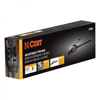 Curt Tow Bar with Adjustable-Width Arms Car Mount 2 Inch Ball 5000 lbs. Safety Cables and Coupler Lock Sold Separately) RockJock 4X4