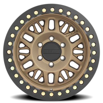 Aluminum Wheels 17x9 Ryno Cast Beadlock RT951BZ Textured Matte Bronze Black Beadlock Ring -12 Offset 5 on 127 Bolt Pattern 83.82 Bore Raceline