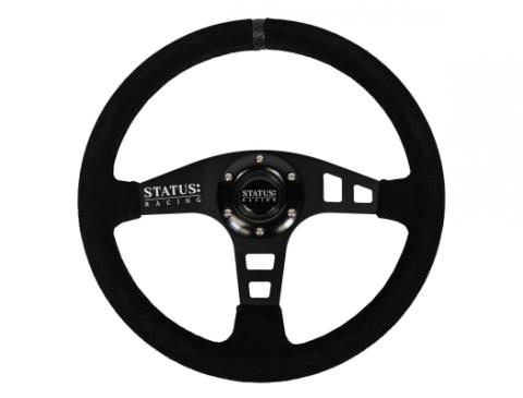 Flat Suede Steering Wheel 13 Inch Diameter Black PRP Seats