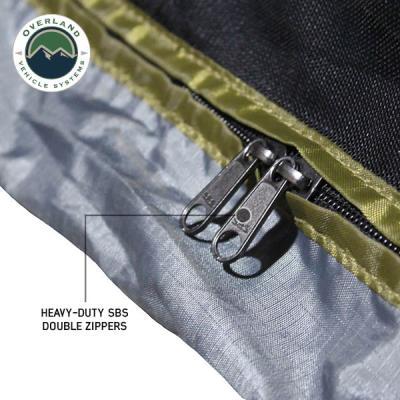 HD Nomadic 2.0 Awning Room Enclosure, Grey Body, Green Trim (4 Walls and Floor) Overland Vehicle Systems