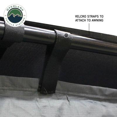 HD Nomadic 2.0 Awning Room Enclosure, Grey Body, Green Trim (4 Walls and Floor) Overland Vehicle Systems