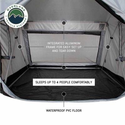 LD P.S.T. - Portable Safari Ground Tent Large, Grey Body and Grey Trim Overland Vehicle Systems