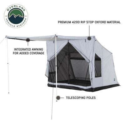LD P.S.T. - Portable Safari Ground Tent Large, Grey Body and Grey Trim Overland Vehicle Systems