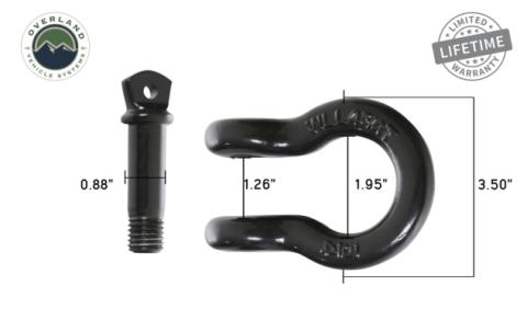Recovery Shackle 19010201 3/4 4.75 Ton Black Sold In Pairs Overland Vehicle Systems