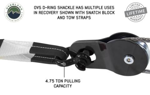 Recovery Shackle 19010201 3/4 4.75 Ton Black Sold In Pairs Overland Vehicle Systems