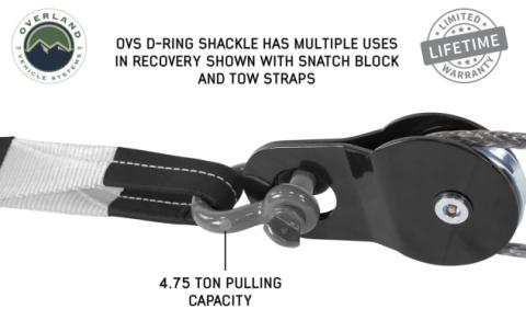 Recovery Shackle 3/4 Inch 4.75 Ton - Gray Universal Overland Vehicle Systems