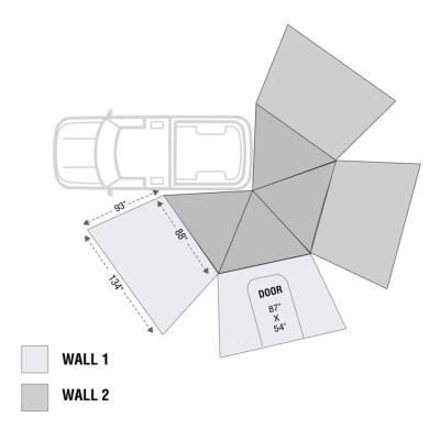 Freestanding 270 LT Degree Awnings With Walls Driver Side Overland Vehicle Systems