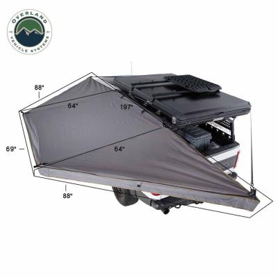 HD Nomadic 180 LTE - Awning, Grey Body, Green Trim and Black Travel Cover Overland Vehicle Systems