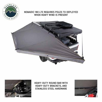 HD Nomadic 180 LTE - Awning, Grey Body, Green Trim and Black Travel Cover Overland Vehicle Systems