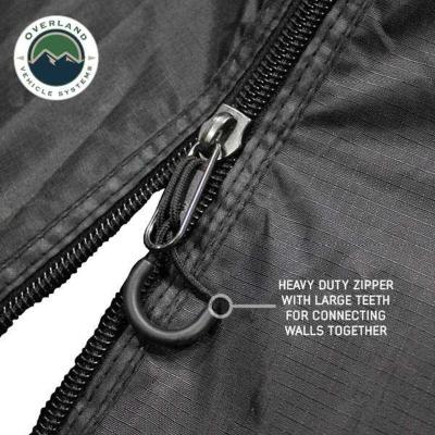 XD Nomadic 270 - Awning Wall 1 W/Black Out, Passenger Side, Black Body, Black Trim W/Storage Bag Overland Vehicle Systems