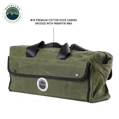 Organize With Overland Vehicle Systems Wax Canvas Small Duffle Bag Overland Vehicle Systems
