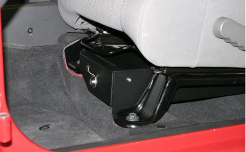 Front Driver Side Underseat Drawer - 07-18 Wrangjer JK 4-Door 2-Door w/o Flip Seat Black Tuffy Security Products