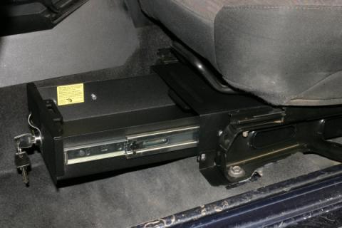 Front Driver Side Underseat Drawer - 97-06 Wrangjer TJ w/o Flip Seat Black Tuffy Security Products