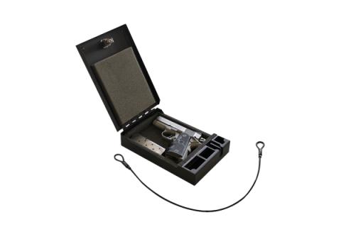 Portable Safe For Compact Pistols Universal Black Includes Security Cable Tuffy Security Products