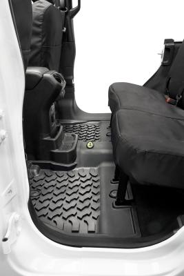 Floor Mats Jeep '18-26 Wrangler JL 4-Door Exc. 4XE Rear Black Bestop