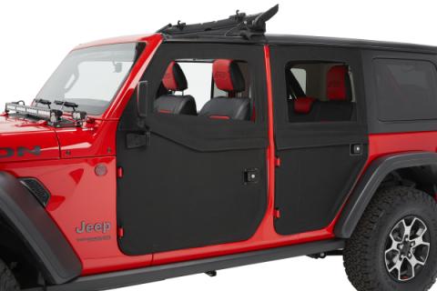 Full Fabric Doors Jeep '20-26 Gladiator '18-26 Wrangler JL Rear Black Diamond Bestop
