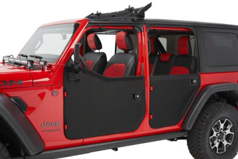 Full Fabric Doors Jeep '20-26 Gladiator '18-26 Wrangler JL Rear Black Diamond Bestop