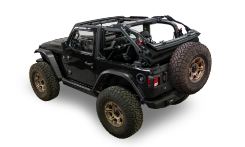 Supertop Glide Jeep 2018-26 Wrangler JL 2-Door Squareback, Premium Black Twill Bestop
