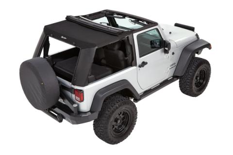 Trektop Pro Hybrid Slantback Soft Top For Jeep 2007-2018 Wrangler JK 2 Door Black Bestop
