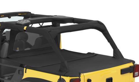 Cargo Deck Covers For Jeep 2007-2018 Wrangler JK 4 Door Supertop Bows Folded Down, No Belt Rail Channels Black Diamond Bestop