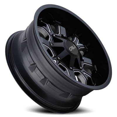 Cast Aluminum Wheels Dirty 9104 SB 22x14 Milled Spokes Satin Black 6 On 135/6 On139.7 Bolt Pattern -76 Offset Cali Offroad Wheels