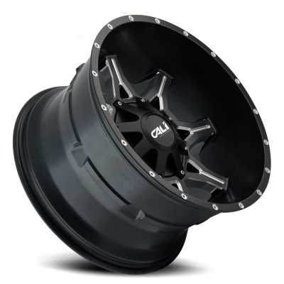 Cast Aluminum Wheels Obnoxious 9107 SB 20x12 Milled Spokes Satin Black 6 On 135/6 On139.7 Bolt Pattern -44 Offset Cali Offroad Wheels