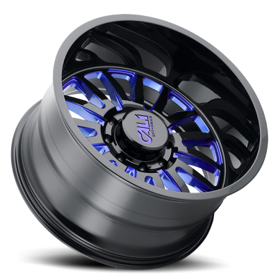 Cast Aluminum Wheels Summit 9110 GB-BL 20x9 Blue Milled Spokes Gloss Black 5 On 139.7 Bolt Pattern 0 Offset Cali Offroad Wheels