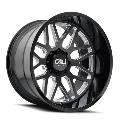 Cast Aluminum Wheels Invader 9115 GB-M 24x14 Milled Gloss Black 6 On 135 Bolt Pattern -76 Offset Cali Offroad Wheels