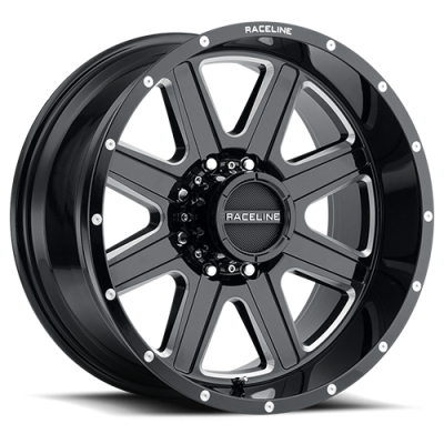 Aluminum Wheels 17x9 Hostage 940M Milled Gloss Black 0 Offset 5 on 127 Bolt Pattern 78.1 Bore Raceline